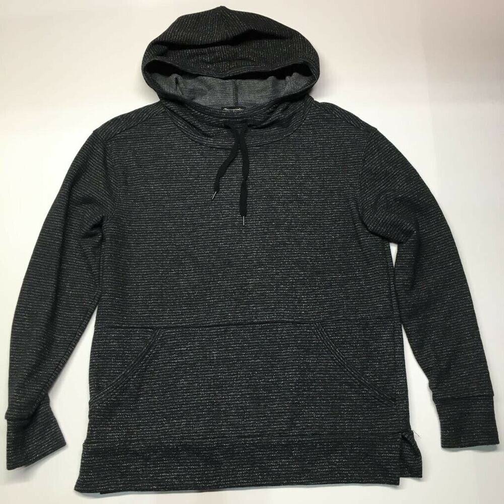 Champion Womens Pullover Funnel Hoodie Black Heathered 1167194 Front Pocket S